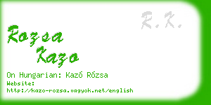 rozsa kazo business card